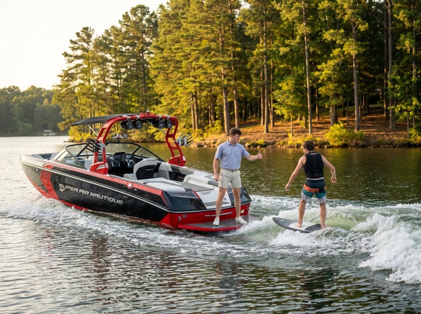 Wake Surf Lessons scene 1 on Lake Oconee, Georgia, USA