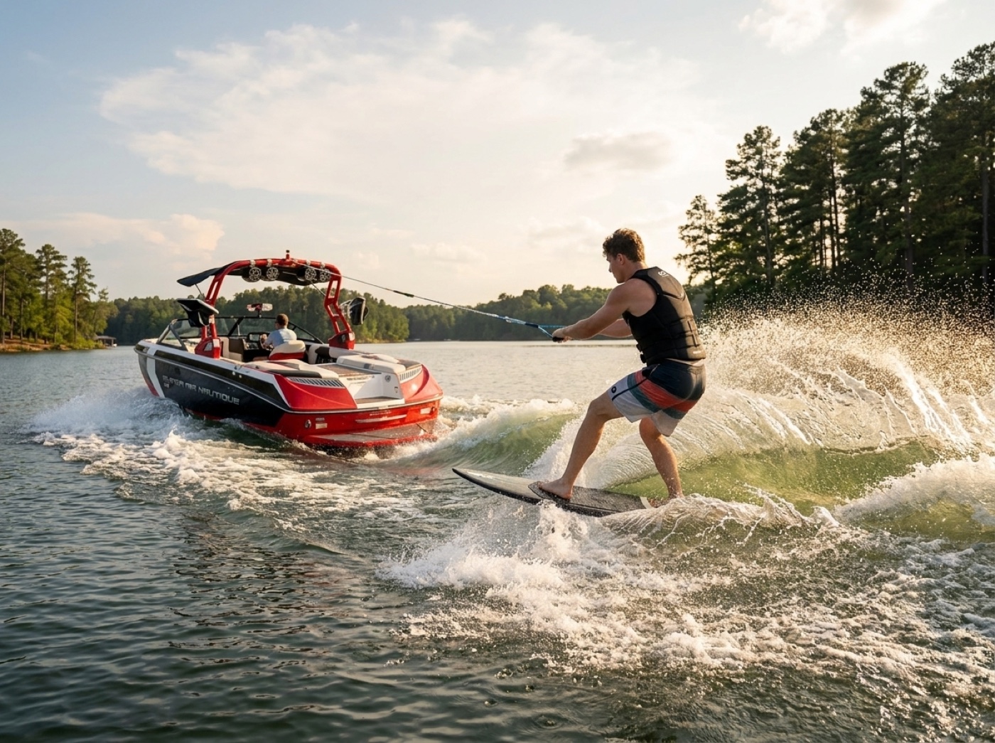 Wake Surf Lessons scene 2 on Lake Oconee, Georgia, USA